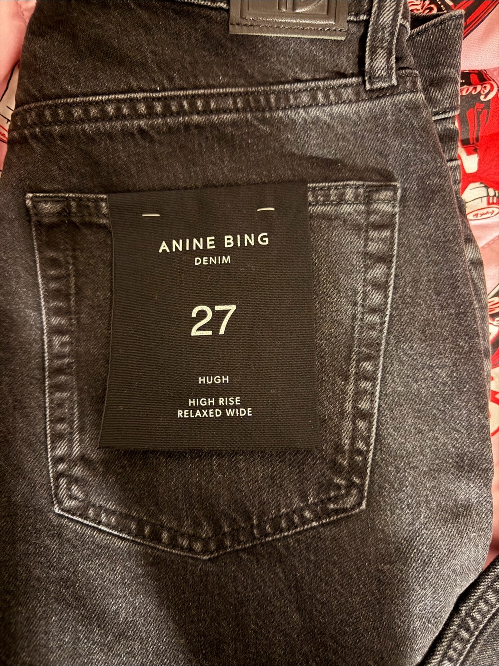 Anine Bing Hugh Jeans in Vintage Black Straight - Picture 2 of 11
